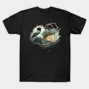 Yatagarasu, The Japanese Three Legged Crow - Ramen T-Shirt